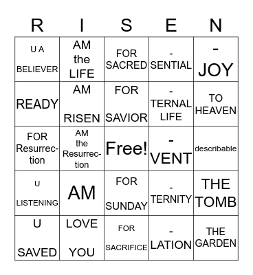 Easter Bingo Card