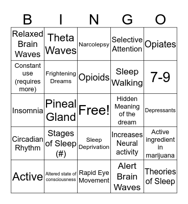 Chapter 4 Bingo Card