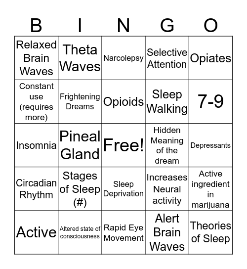 Chapter 4 Bingo Card