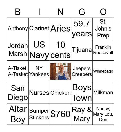 PAPA Bingo Card