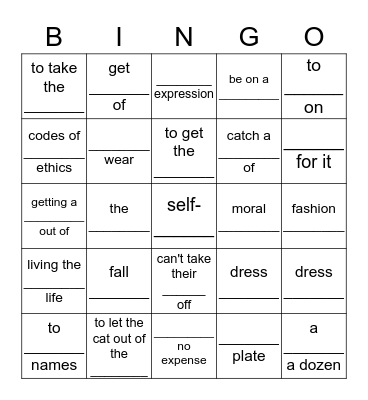 Units 4-5-6-7 Bingo Card