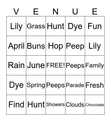 Vendor Guess Bingo! ♥ Bingo Card