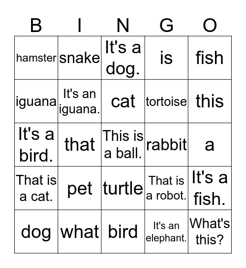 What's this? Bingo Card