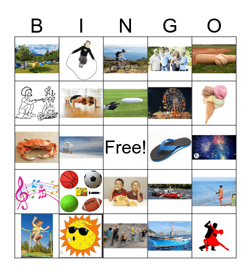 Summer words Bingo Card