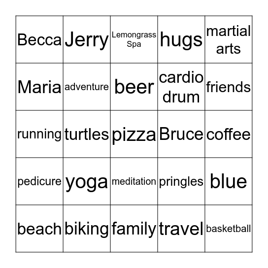 Wendy's 45th Birthday Bingo FAVORITES! Bingo Card