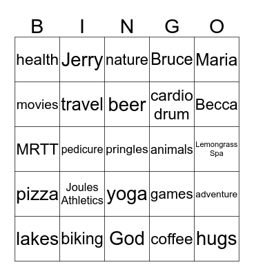 Wendy's 45th Birthday Bingo FAVORITES! Bingo Card