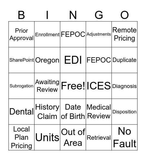 Seamless Bingo Card