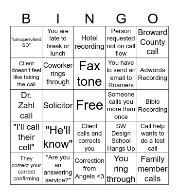 Red 3 Bingo Card