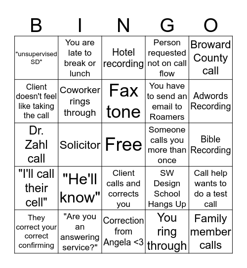 Red 3 Bingo Card