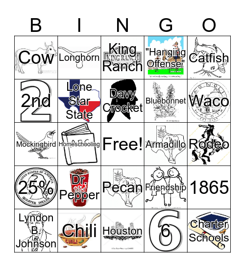 TEXAS Bingo Card