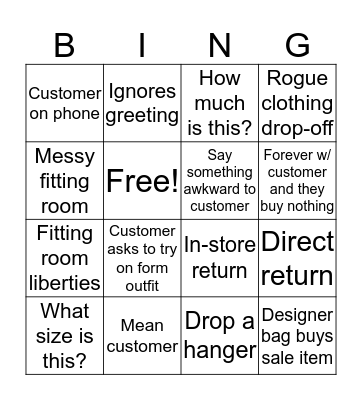 Monday Blues Bingo Card