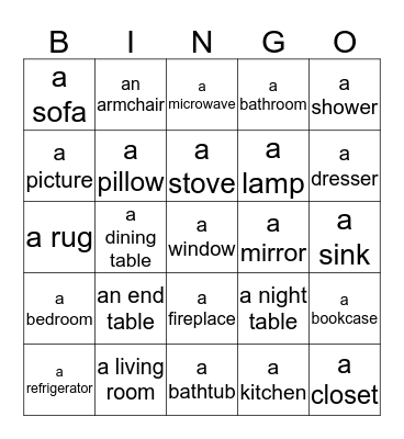 At Home Bingo Card