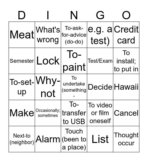 ASLII Weeks 9 and 10 (1) Bingo Card