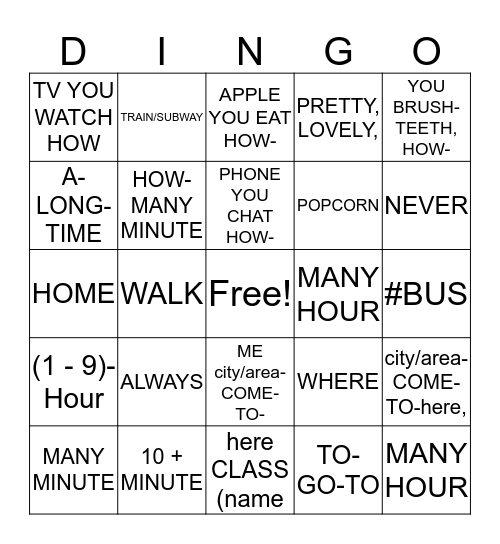 ASLI Weeks 9 and 10 (1) Bingo Card