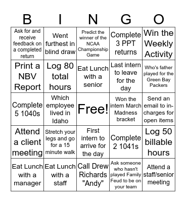 April 2nd - April 13th Bingo Card