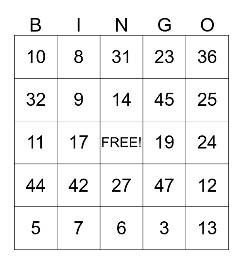 Bingo Card