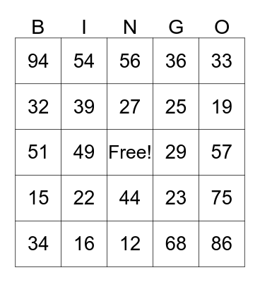Long Division BINGO!  Bingo Card