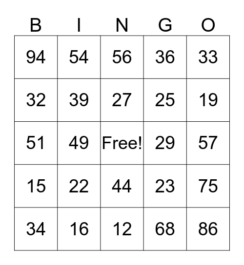 Long Division BINGO!  Bingo Card