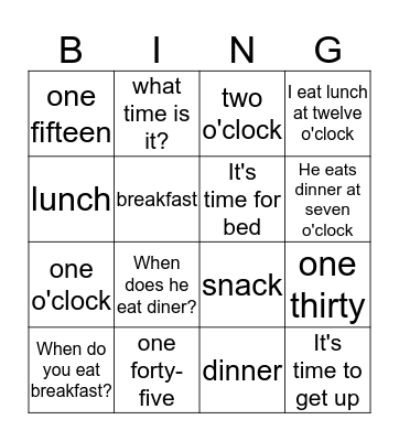 green unit 8 Bingo Card