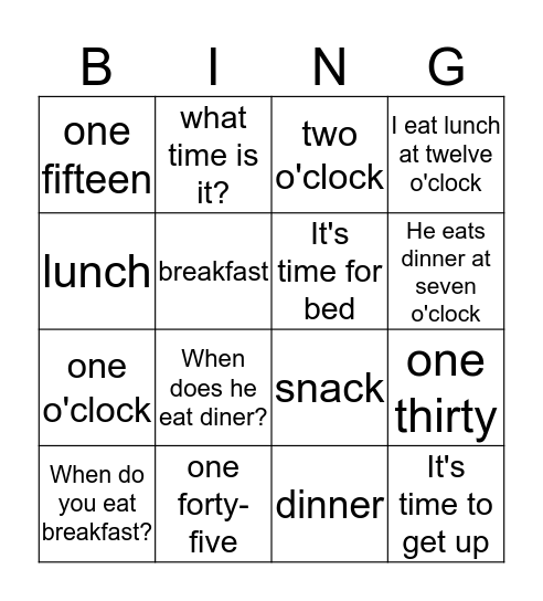 green unit 8 Bingo Card