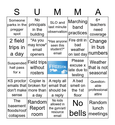 Countdown to June 11 Bingo Card