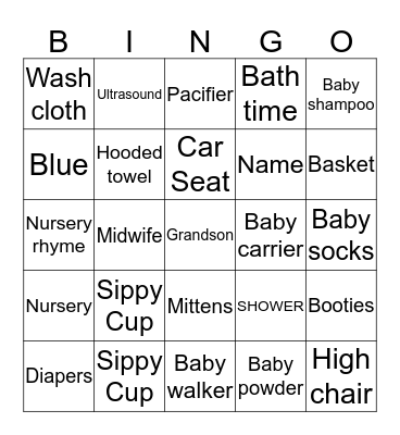 BABY Bingo Card