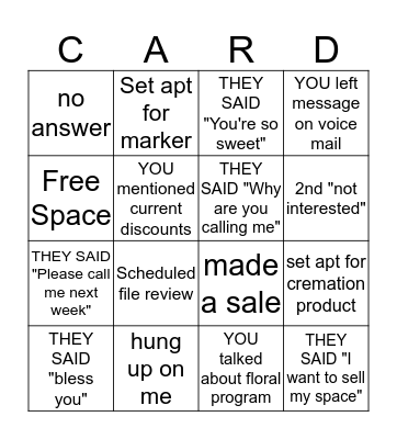 When the Stars align - it puts bucks in your pocket Bingo Card