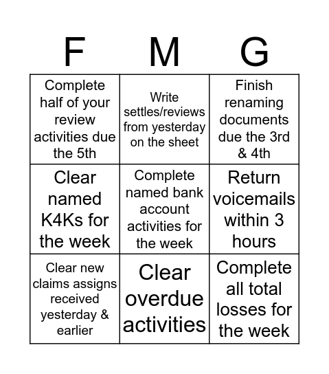 Bingo Card