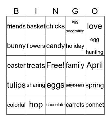 Easter 2018 - Bingo - Bingo Card