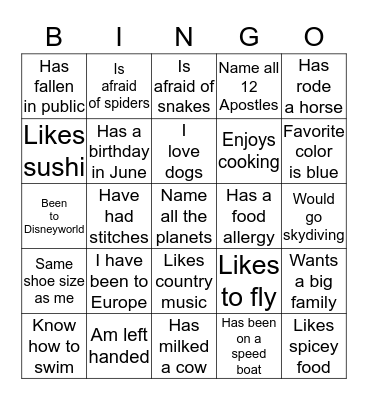 GIRL IMPACT ICEBREAKER BINGO Card