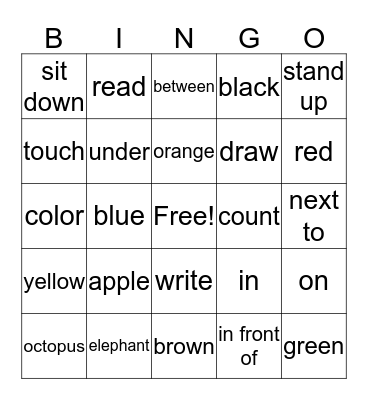 Wednesday, April 4, 2018 Vowels Bingo Card