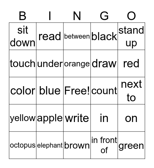 Wednesday, April 4, 2018 Vowels Bingo Card