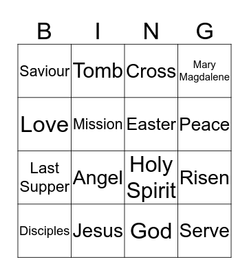 Easter Bingo Card