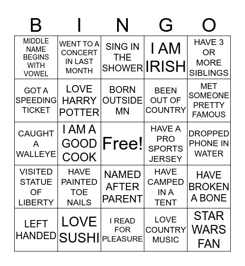 SILENT IMPACT BINGO HS Bingo Card