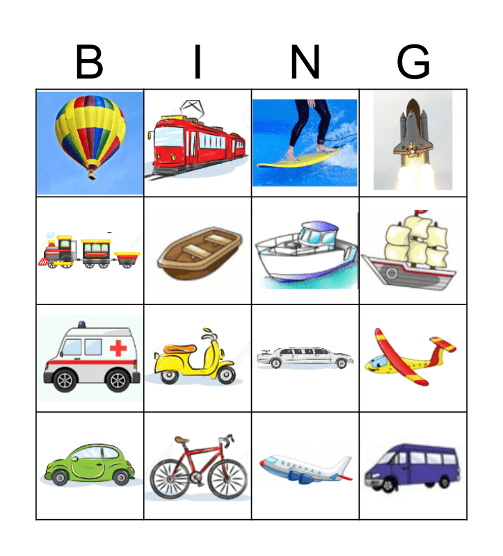 transportation-bingo-card