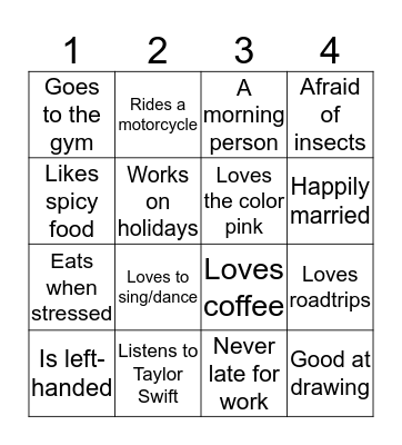 HUMAN BINGO Card