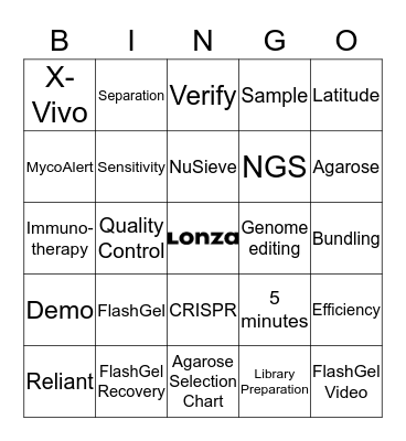 Lonza BioMarke Bingo Card