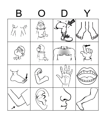 PARTS OF THE BODY  Bingo Card