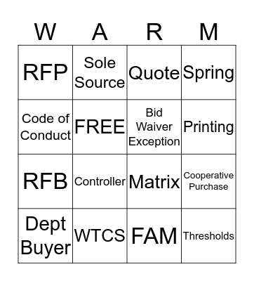 P-100 BINGO Card