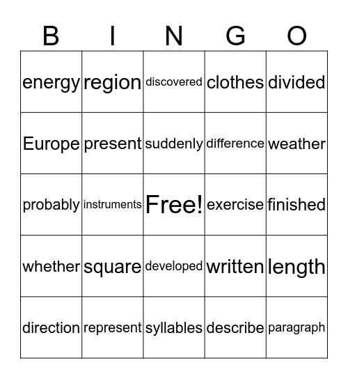 Fry 600 Bingo Card