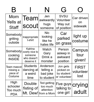 First Robotics Bingo Card