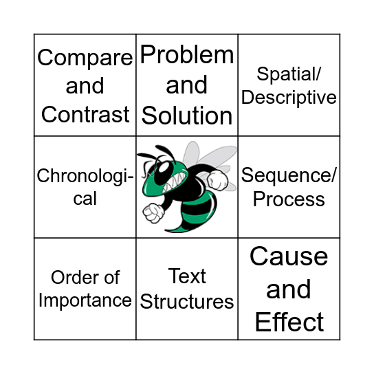 Text Structure Bingo Card