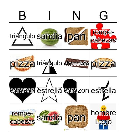 Bingo de Fracciones Bingo Card