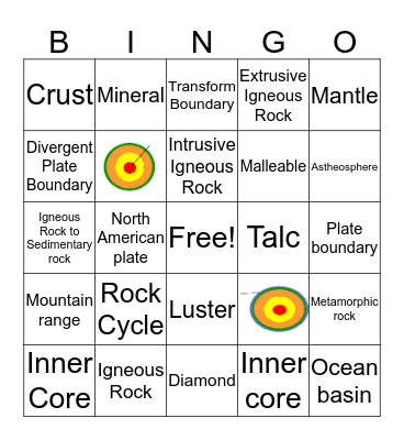 Geology Bingo Card