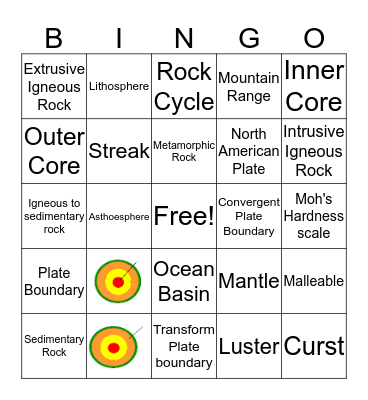 Geology Bingo Card