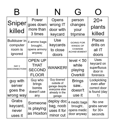 Hoxton Breakout Bingo Card