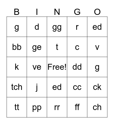 Unit 5 Sounds Bingo Card