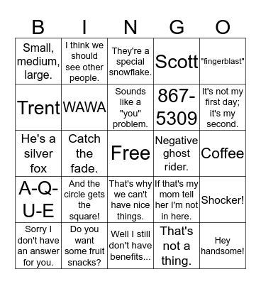 We'll Miss Hearing You Around the Office! Bingo Card