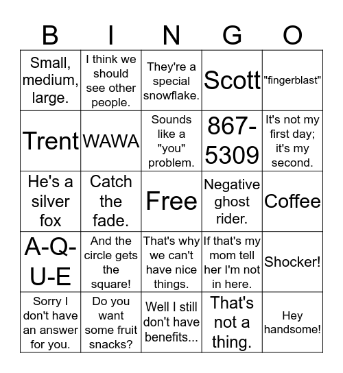 We'll Miss Hearing You Around the Office! Bingo Card