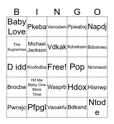 BABY Bingo Card